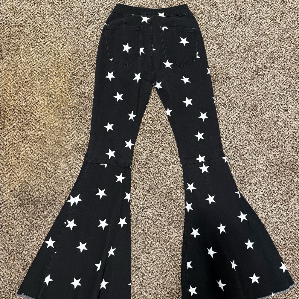 Altar'd State Black and White Star Flare Jeans